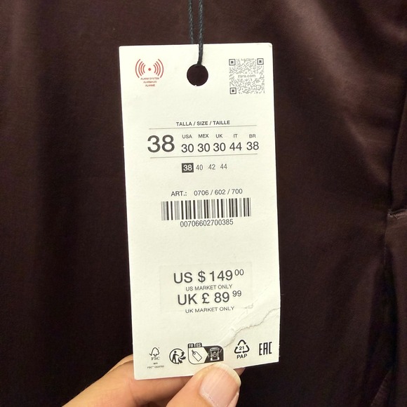 Zara Ludovic de Saint Sernin Brown Satin Flared Trousers Mens 30 0706/602/700 - Picture 5 of 10